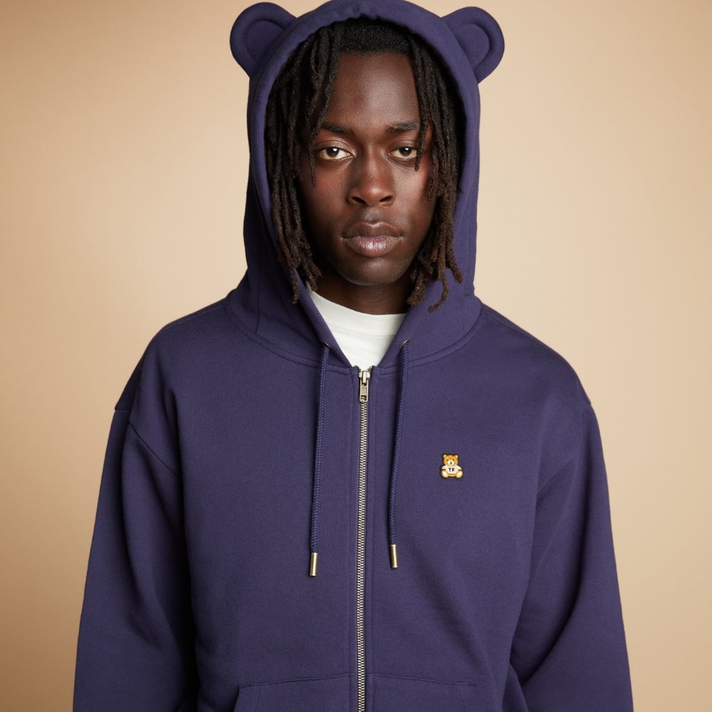 NWOT Teddy Fresh Classic Bear Ear Zip Hoodie - Picture 13 of 14